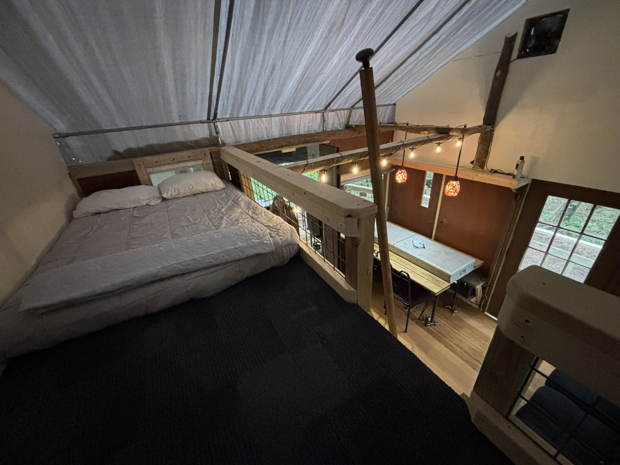 View from the sleeping loft.