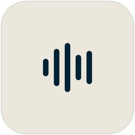 Icon with vertical bars of varying heights and a small circle to the left, representing sound waves or audio.