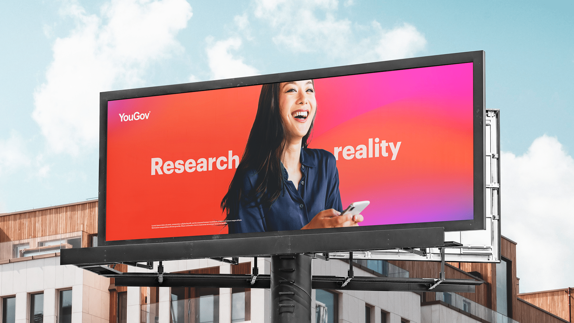 Outdoor digital billboard advertising YouGov research on reality