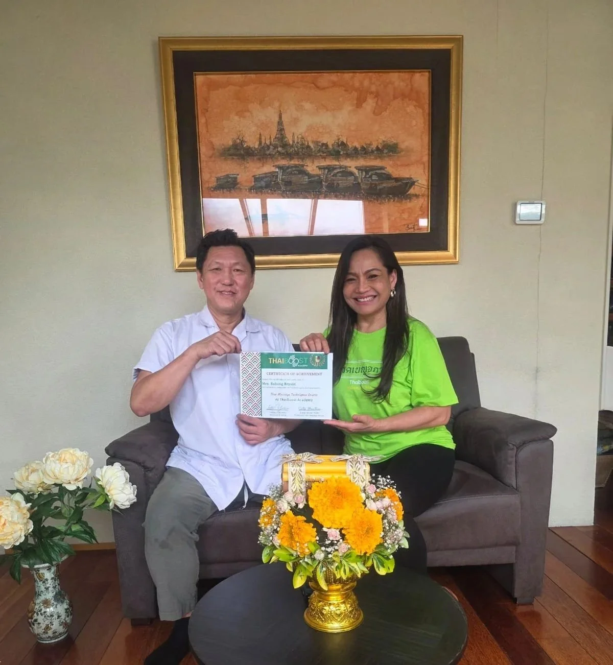 Certificate awarded for completion of Thai Boost Academy