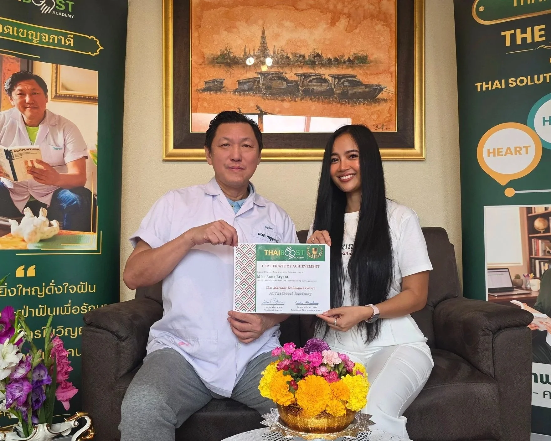 Certificate awarded for completion of Thai Boost Academy