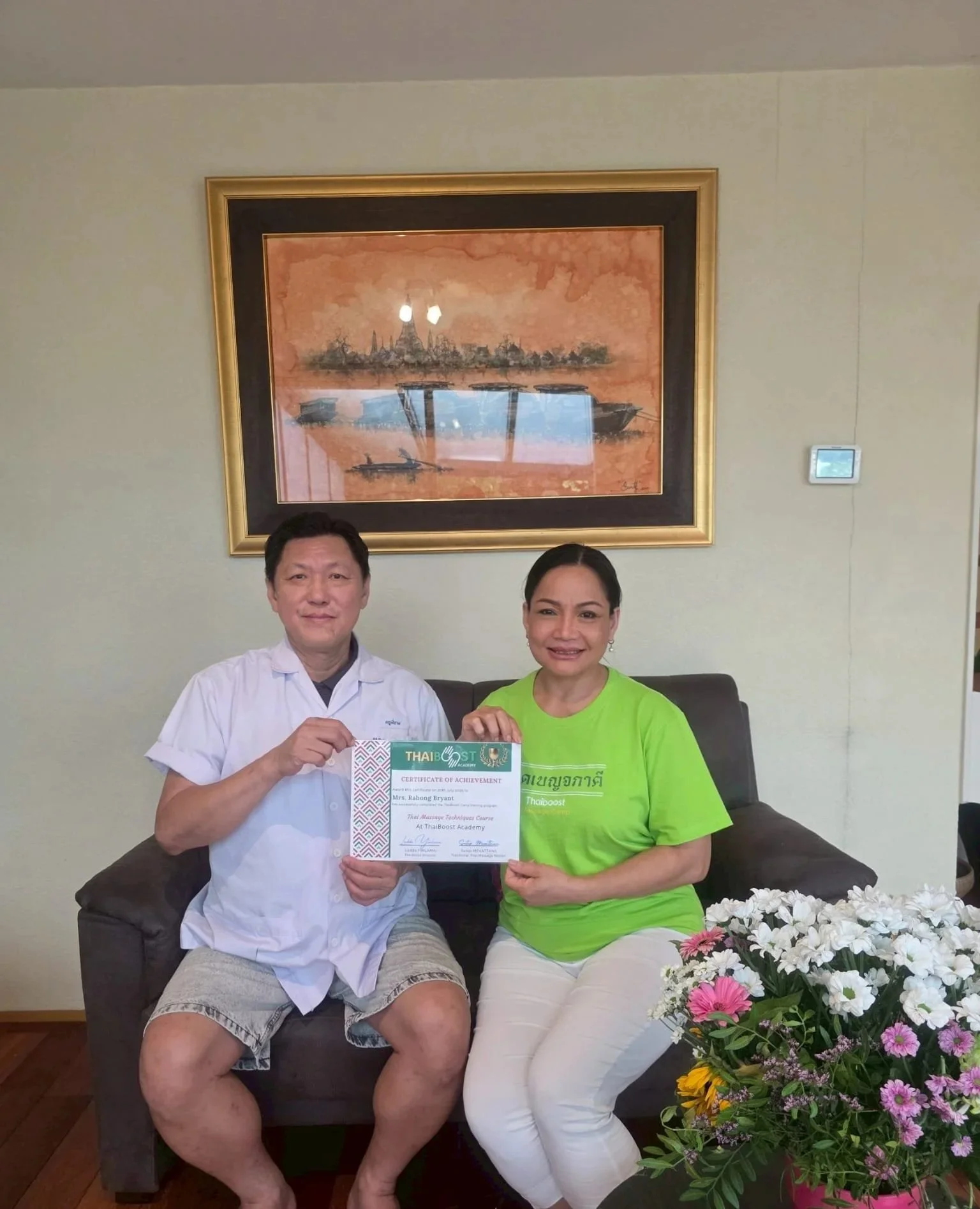 Certificate awarded for completion of Thai Boost Academy