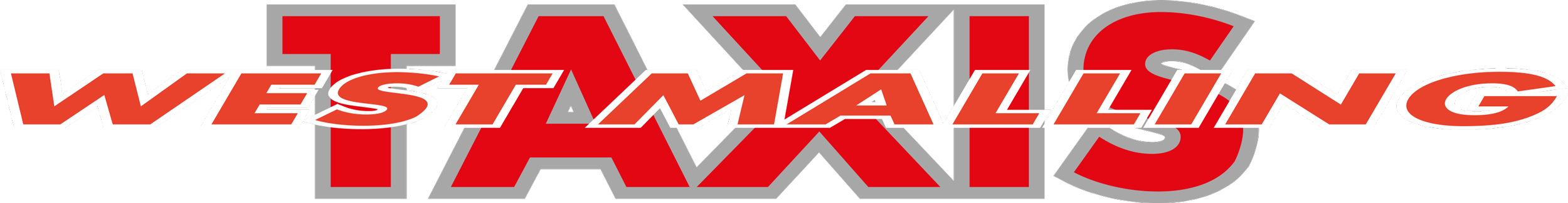 Logo of Texas Westmalling with bold red and white text on a black background.