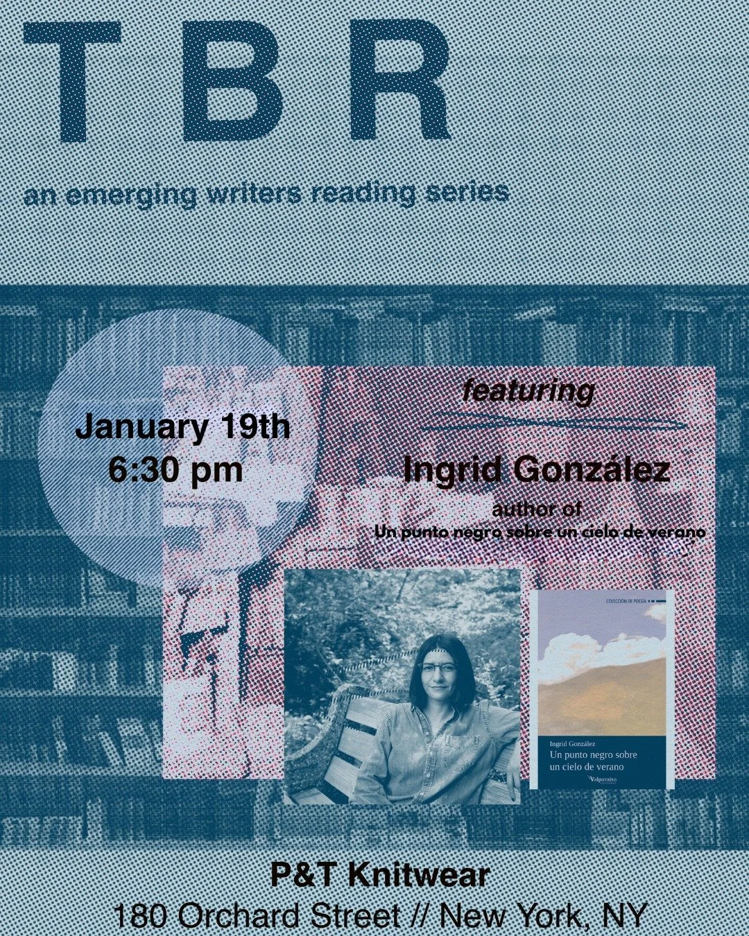 So excited to host a very special reading tomorrow Monday January 19th showcasing multilingual authors. Come on out to P&amp;T knitwear. Free tickets! https://shorturl.at/bh7AI