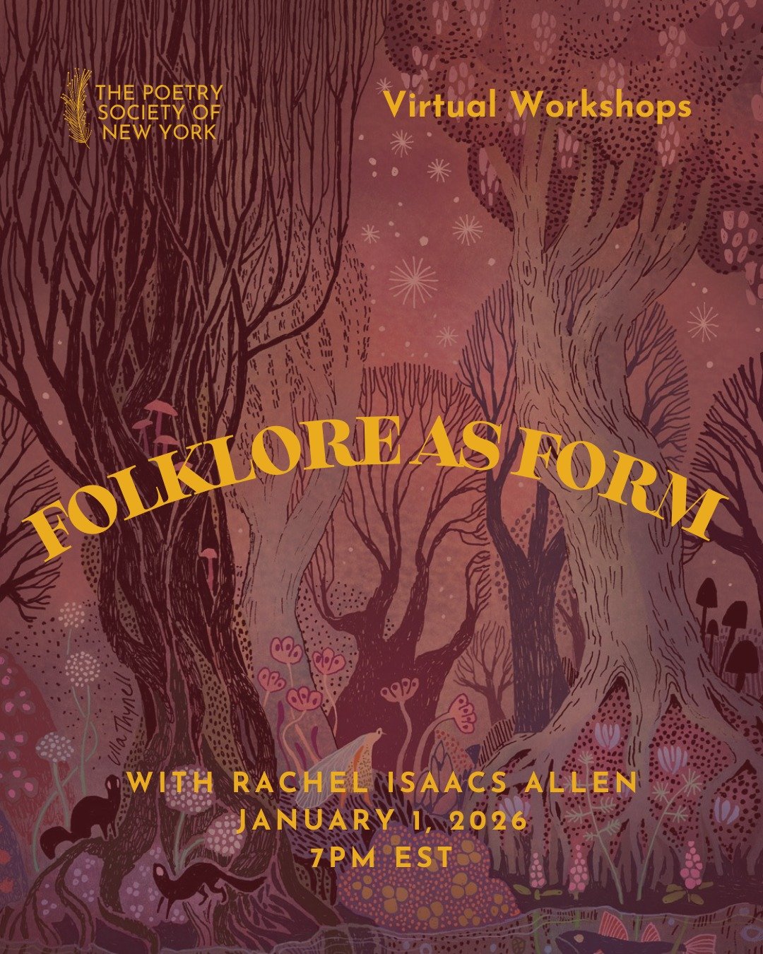 Let's start 2026 with a generative writing workshop! Thank you @poetrysocietyny for hosting me as we lean into Folklore as Form. 
Let's read, write and share! Classes on Zoom. Link for tickets in bio!

https://www.eventbrite.com/e/1977989468747?aff=o