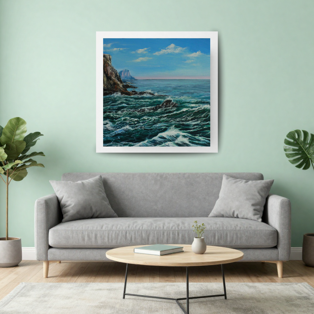 original-oil-painting-by-buchinghamshire-based-artist-seascape-Portugal-benagil-Robin-Souter-sea-waves-cliff-mountains-paintings.png