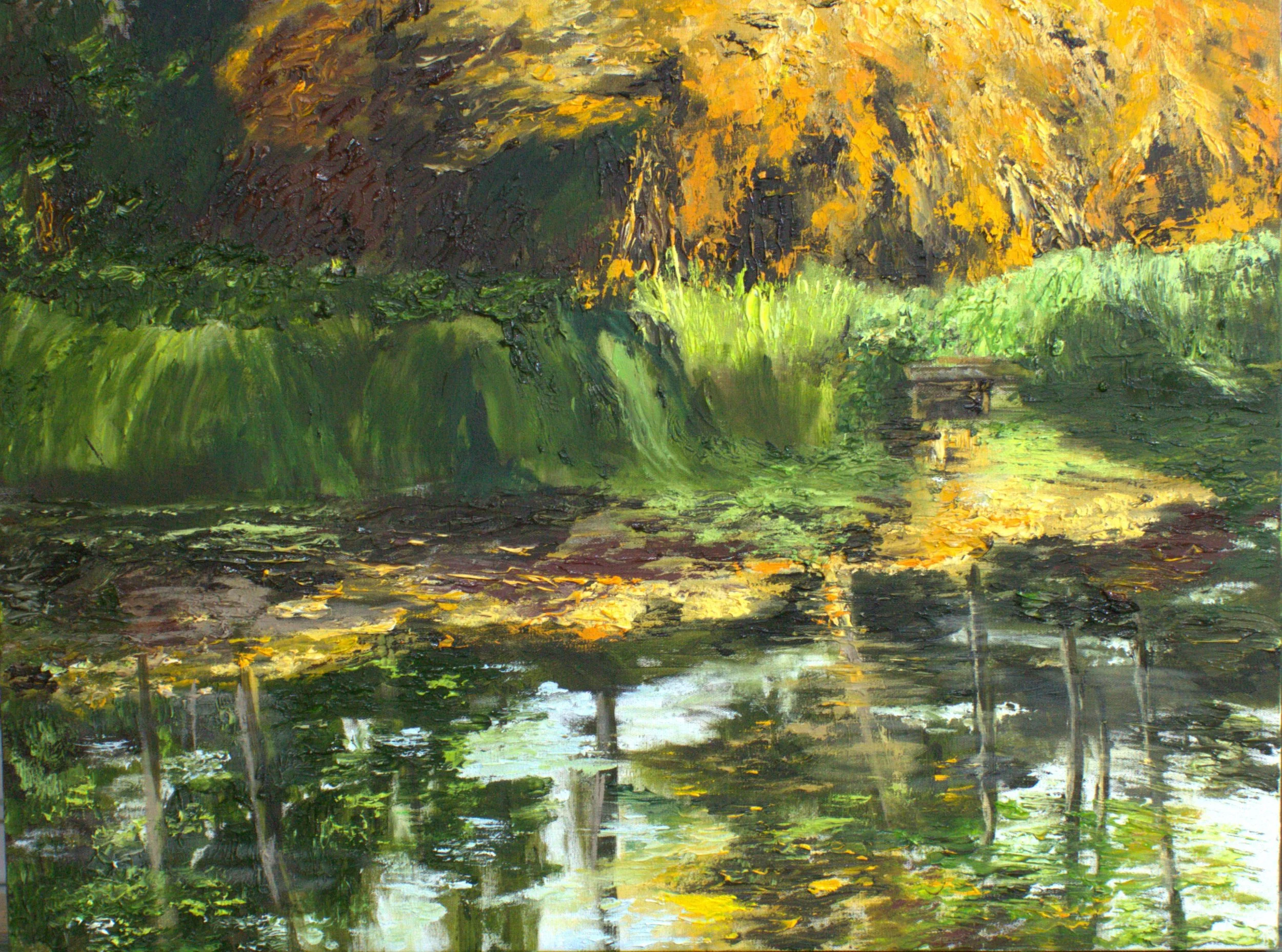 Autumn Reflections - Original Unframed Oil Painting