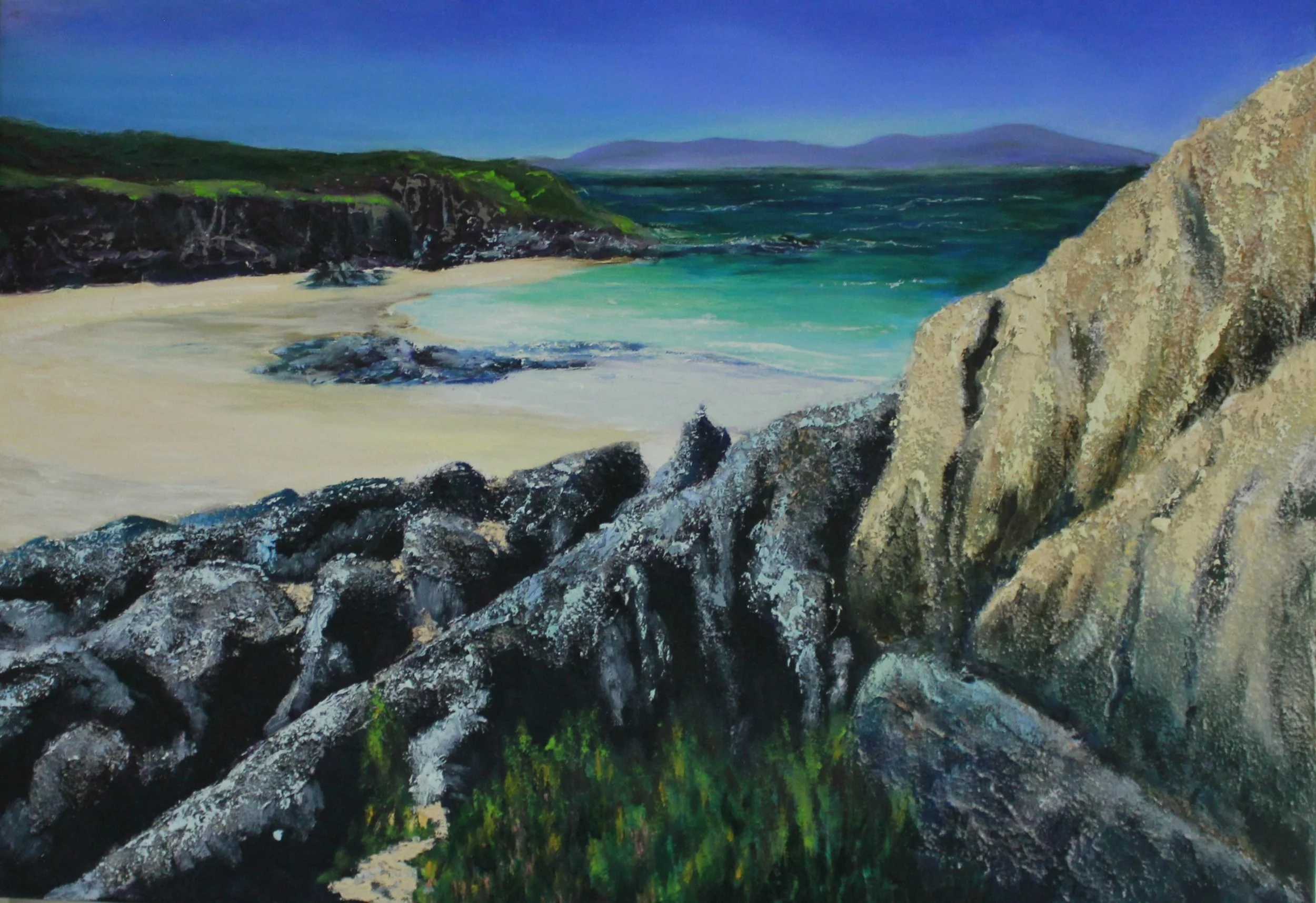 original-painting-Scotland-Loch-water-sea-sand-art-for-home-art-that-brings-calm-by-robin-souter-artist-Highland Loch 2.JPG