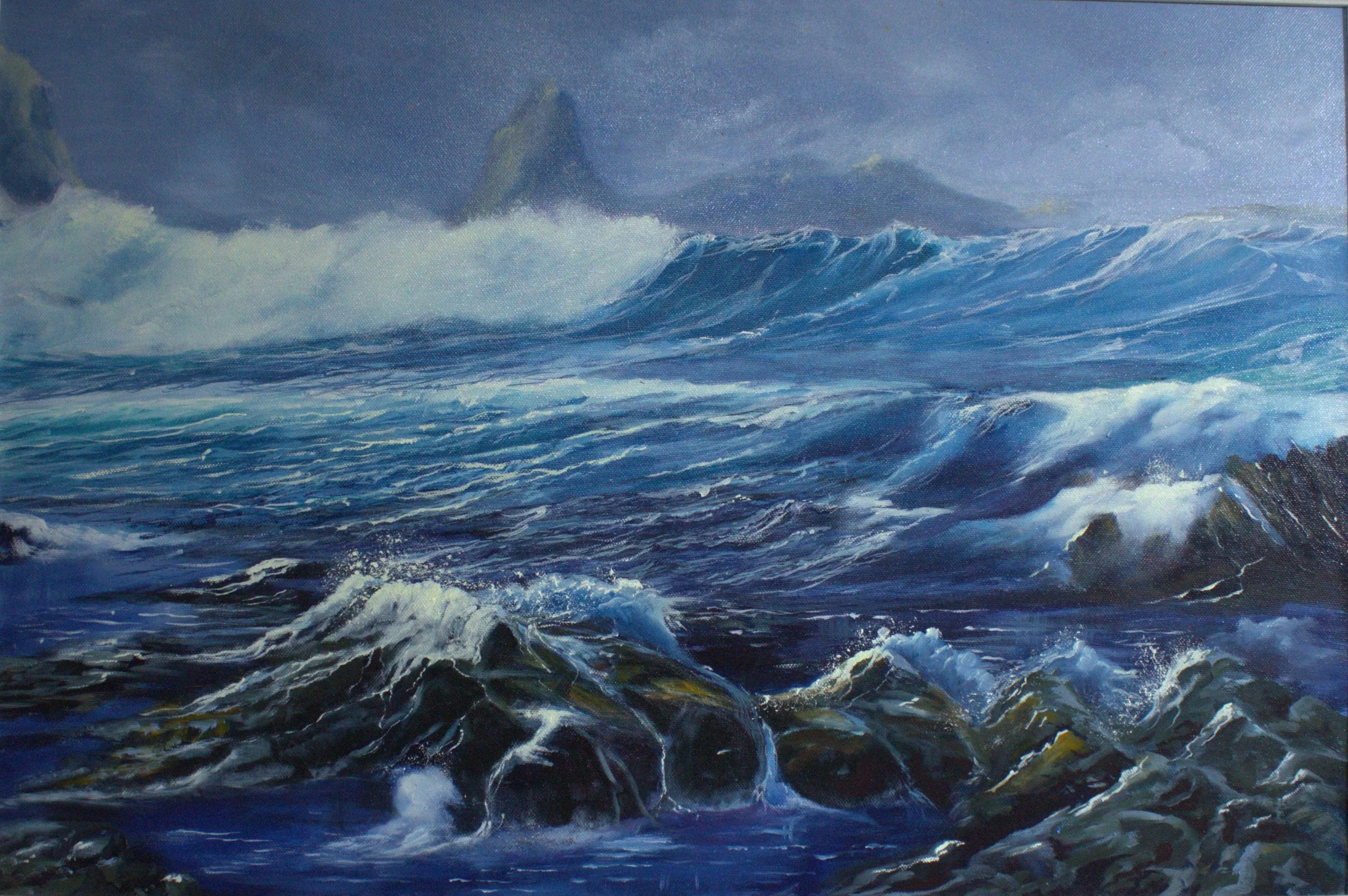 Punto San Juan - Original Framed Oil Painting