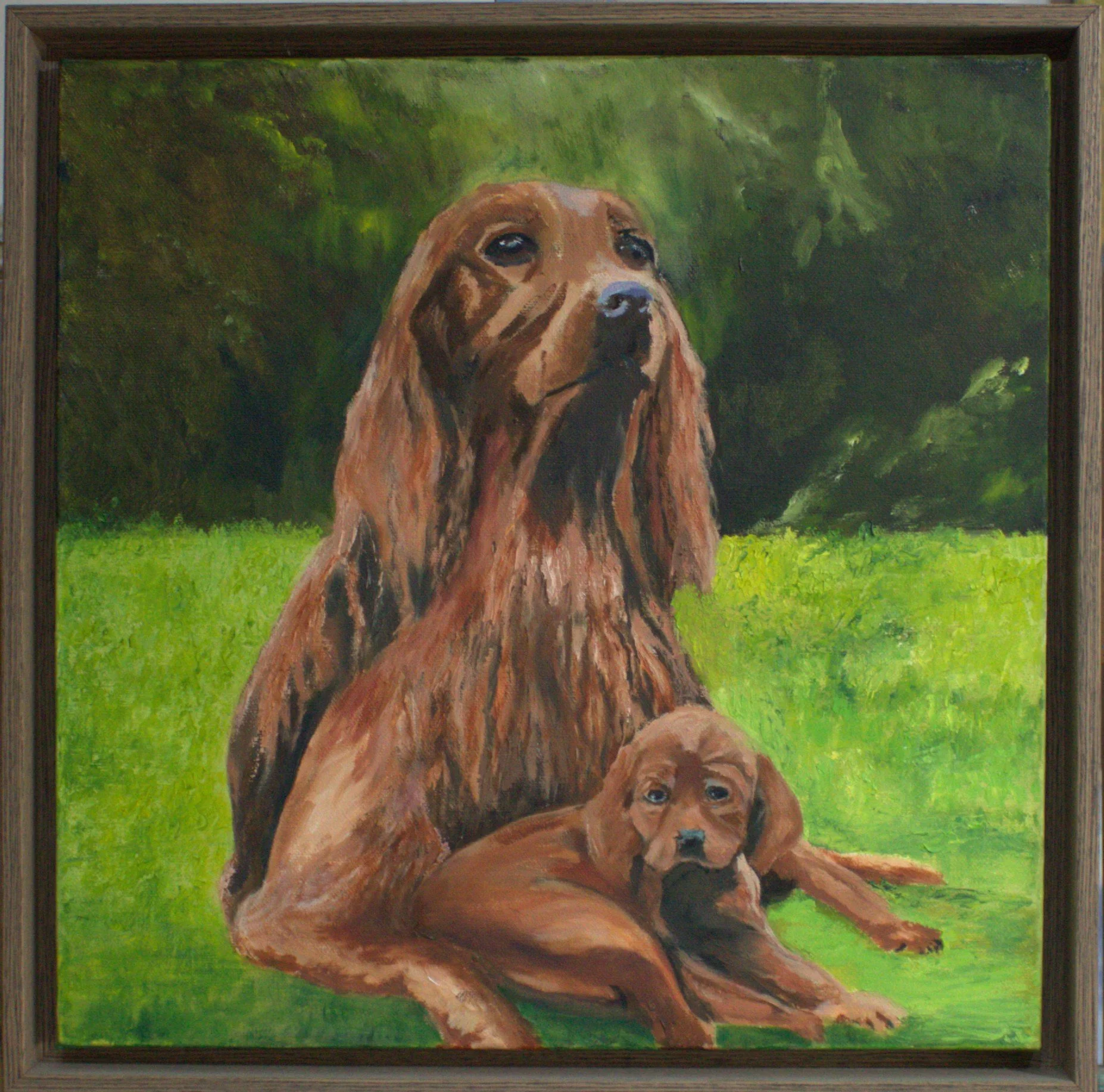 Red Setter, Mother and Pup .jpg