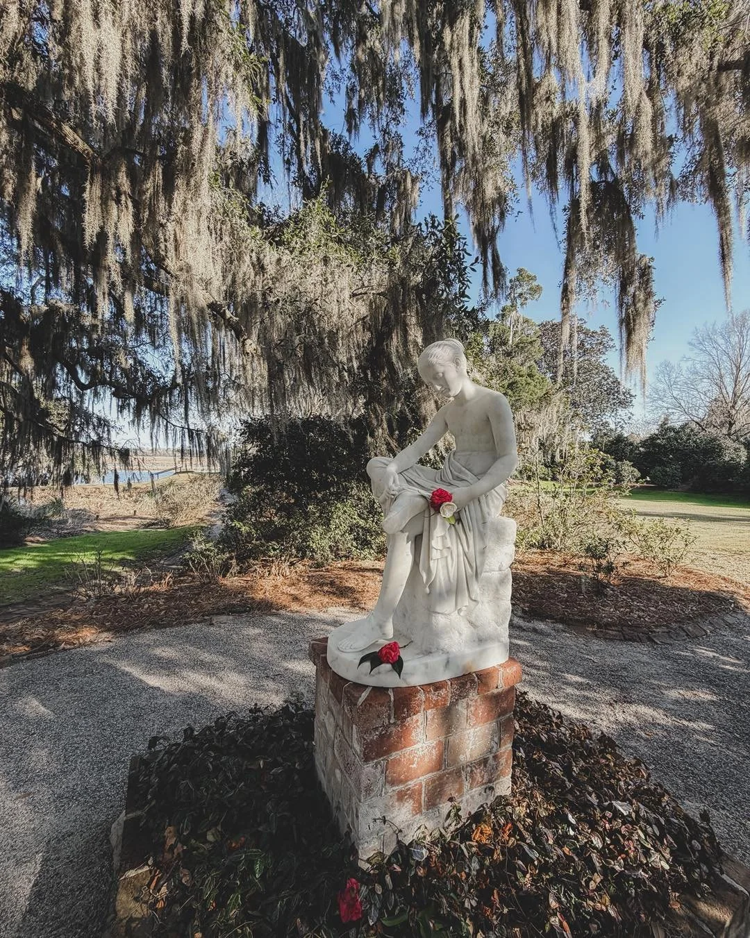 Part Two- Middleton Place, Charleston SC. 

Ft. The Garden Nymph, saved from the Civil War by being buried, &amp; the Middleton Oak tree, estimated to be 900-1000 years old