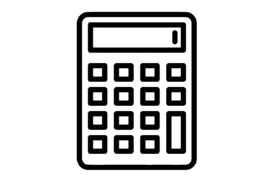 Calculadora de línea simple con pantalla y botones numéricos.