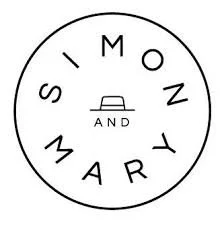Circular logo with the words 'S I M O N AND MARY' surrounding a small house icon.