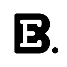 Black and white logo with a large black letter 'B' and a smaller white letter 'E' inside it, followed by a period.