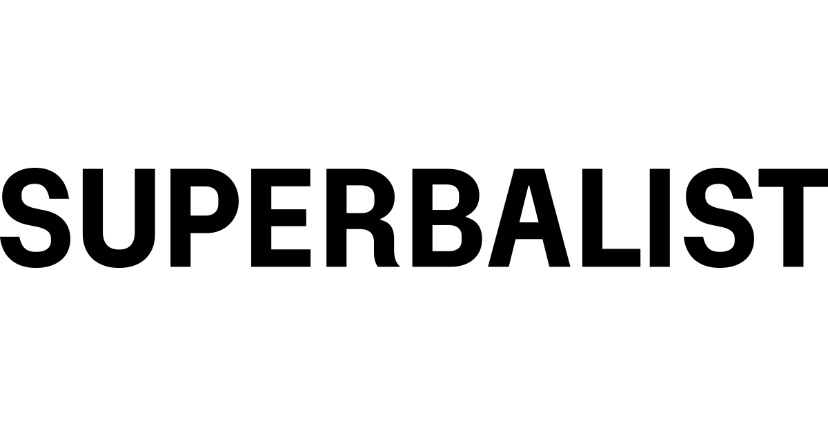 Text reads 'SUPERBALIST' in black capital letters on a white background.