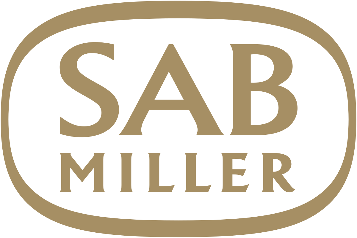 Logo with the text "SAB MILLER" in black and tan colors.