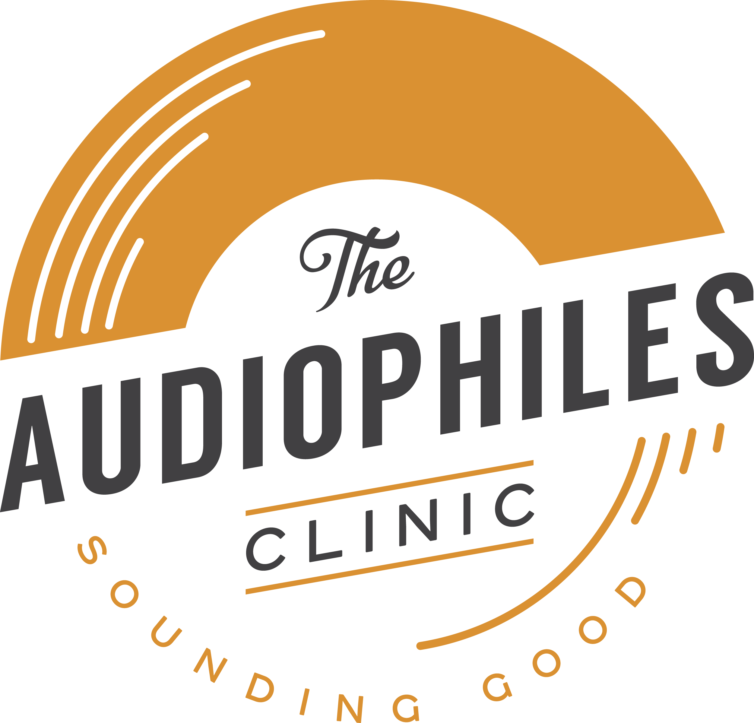 Logo for The Audiophiles Clinic, a sound healing foundation based in good.