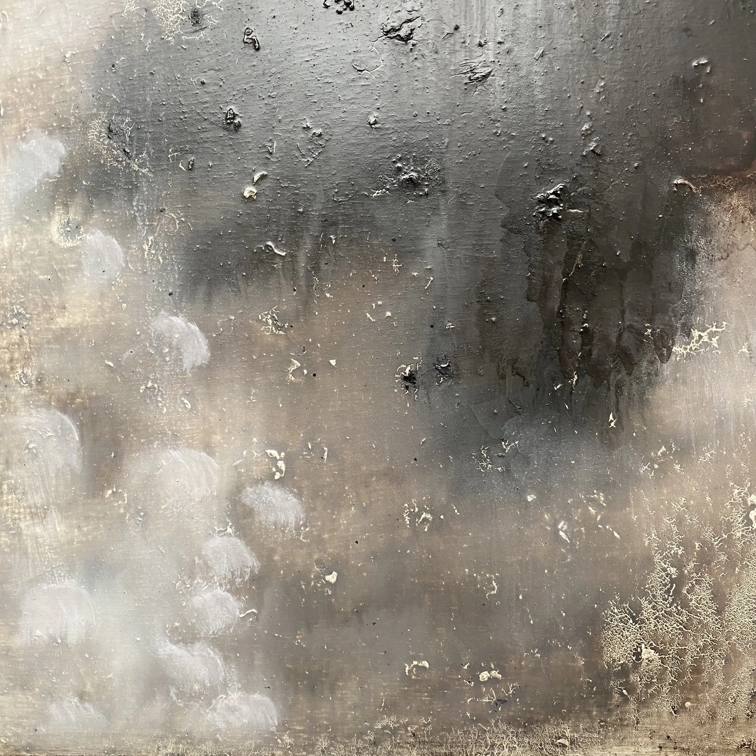 small sea cloud-making. oil on panel. 2025. susie david - detail