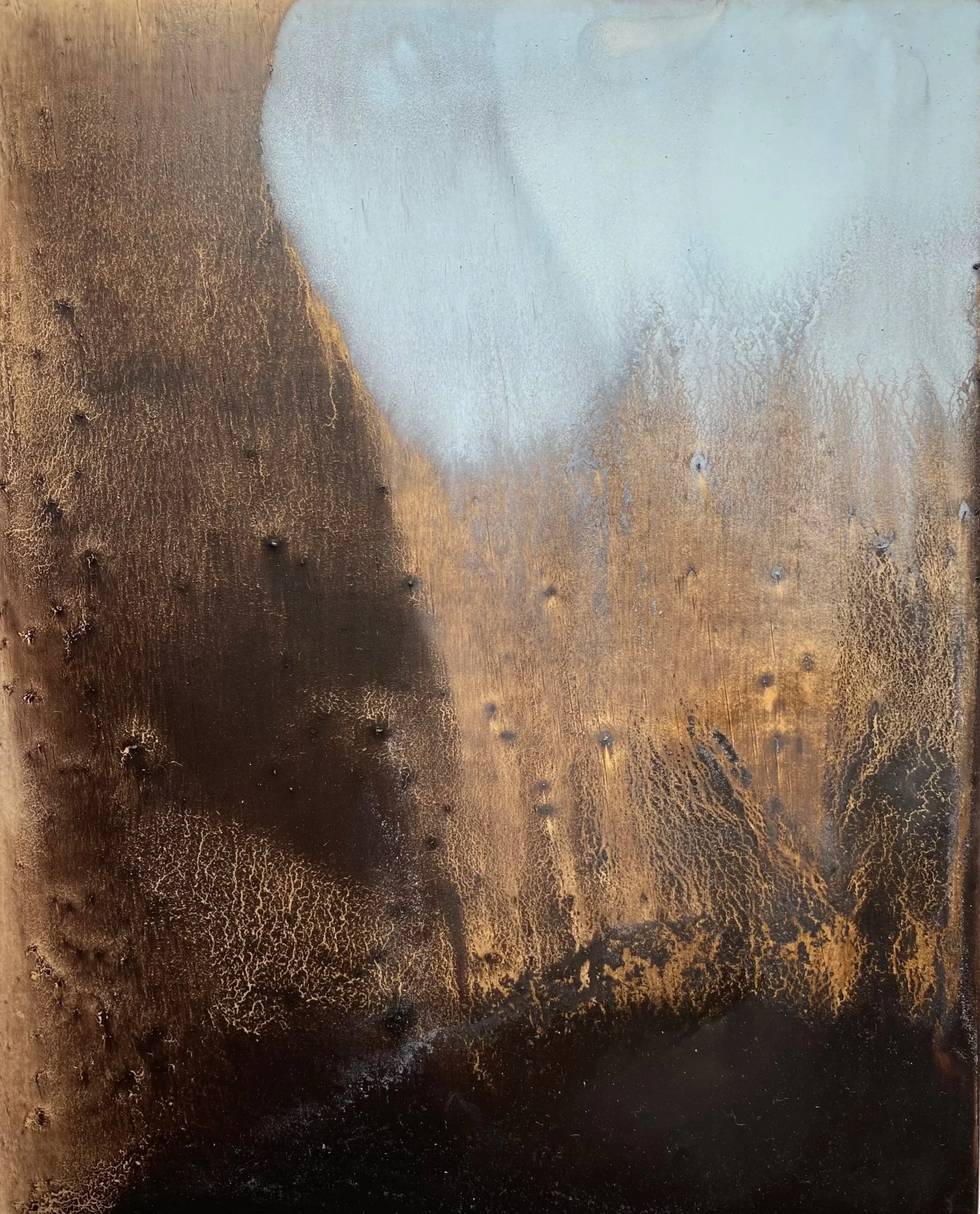 "Score for a Rising Tide" 
2026
Oil on cradled wood panel
25x20cms. 1.5cms deep
Susie David