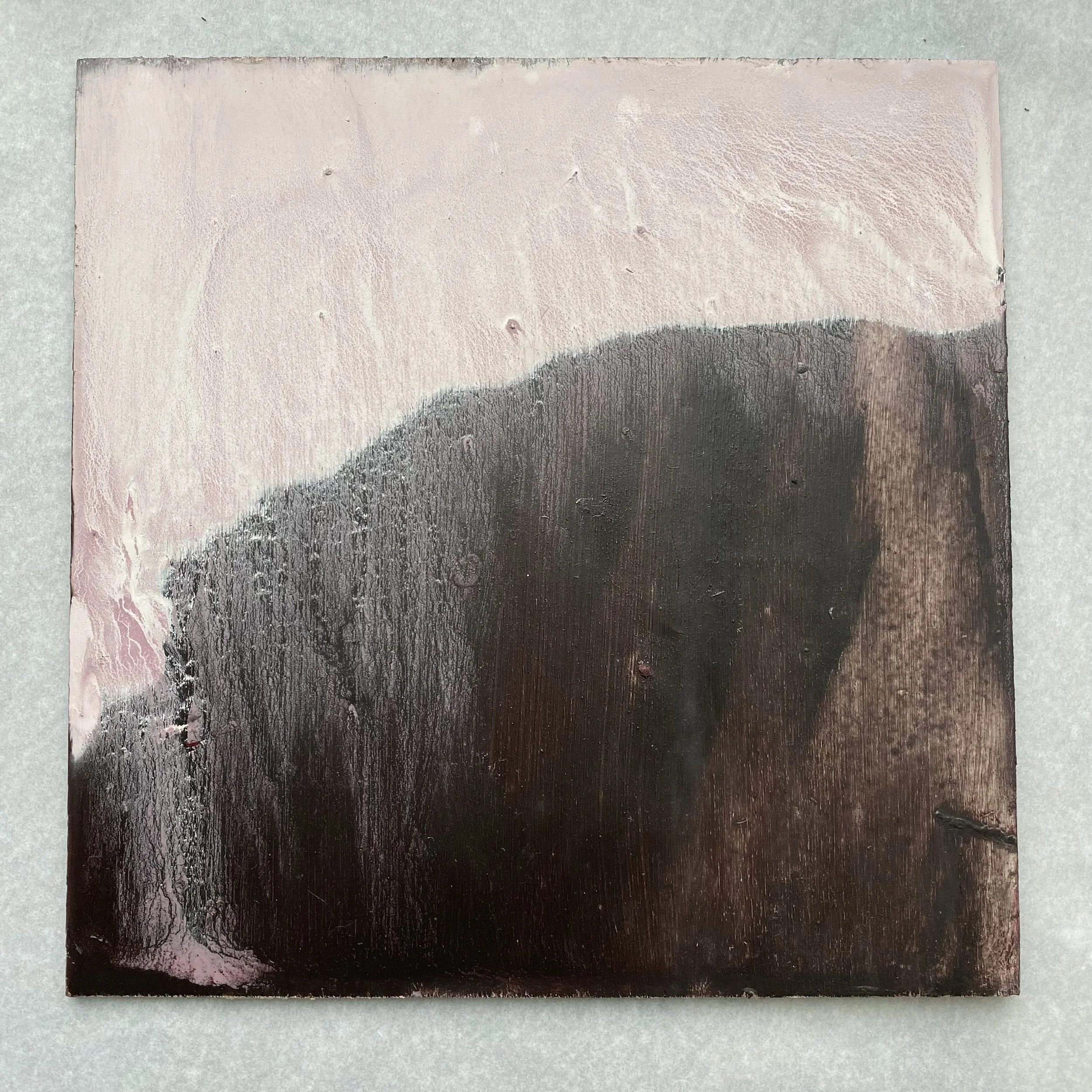 small pink cloud spill. oil on panel. 2025. susie david 