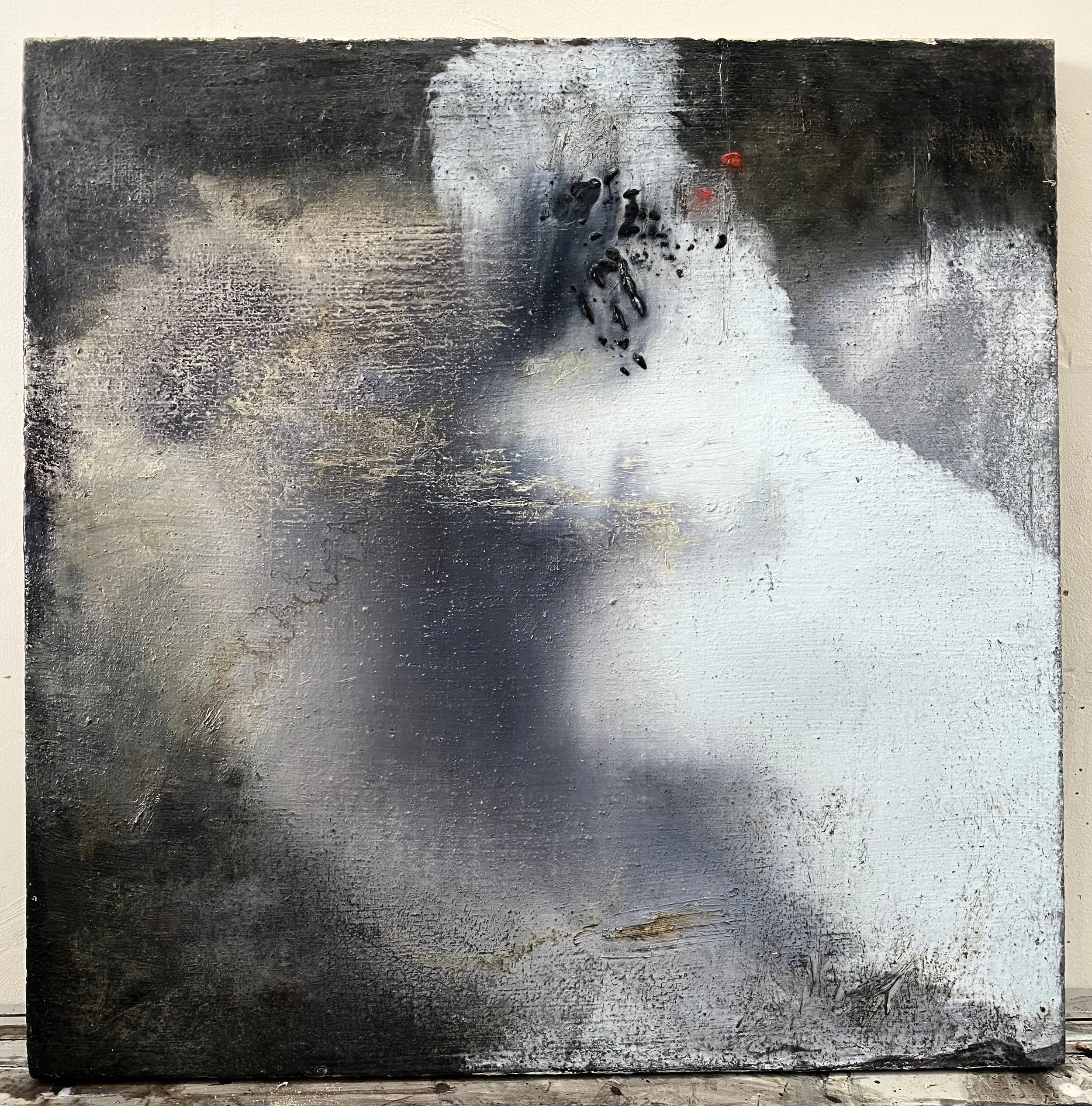 red. oil on linen. 60x60cms. 2014 susie david