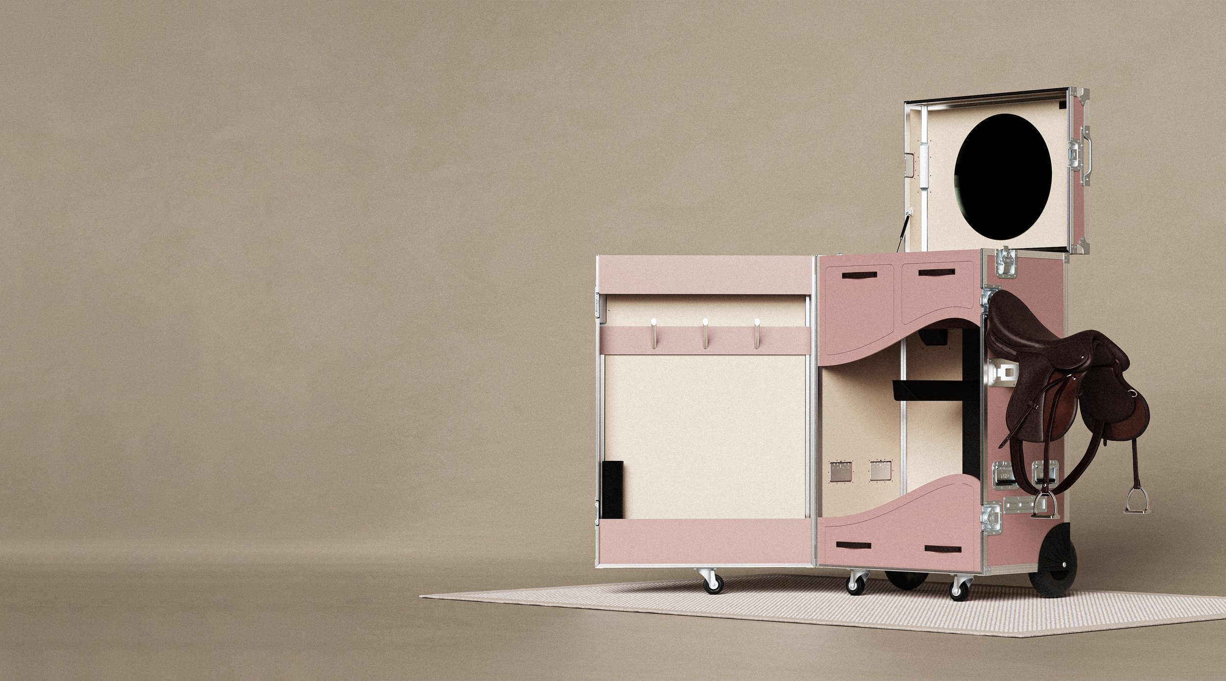 Luxury tack locker designed for equestrian equipment