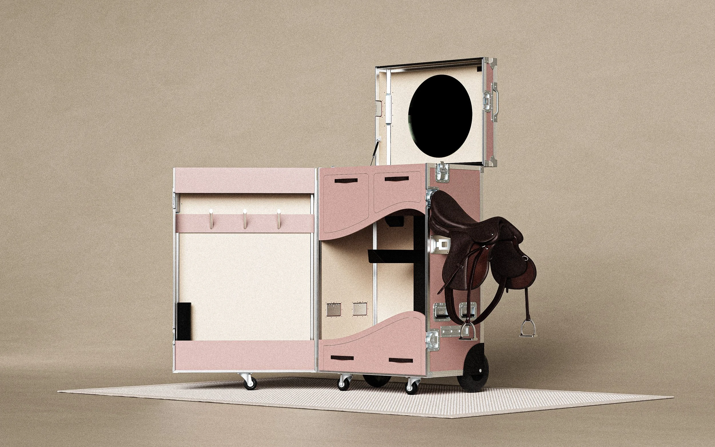 Premium Equine Tack Locker in Pink by Holson Equine Trunks