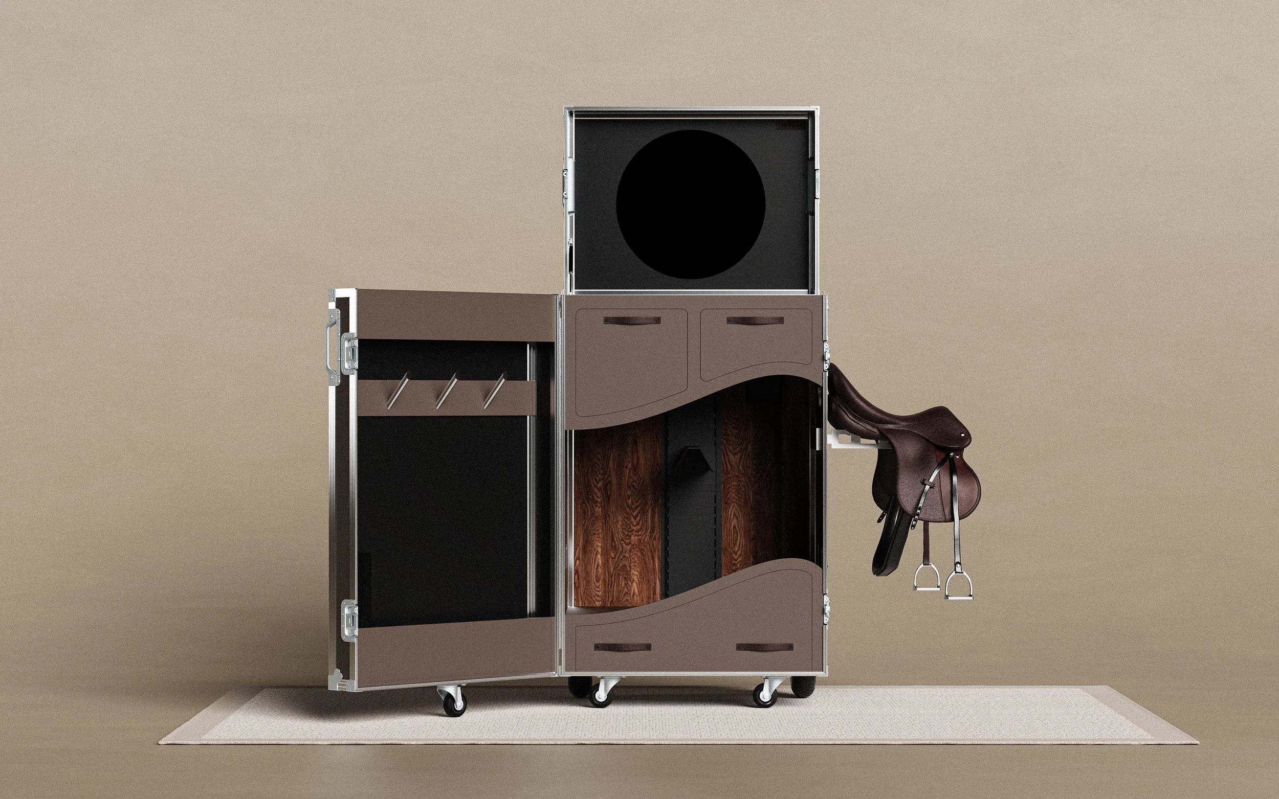 Refined equine locker with practical storage features