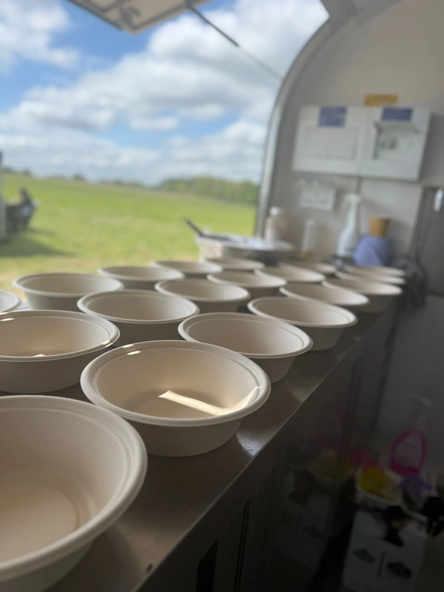 Film production catering with mobile kitchen setup supporting crew on location in the UK