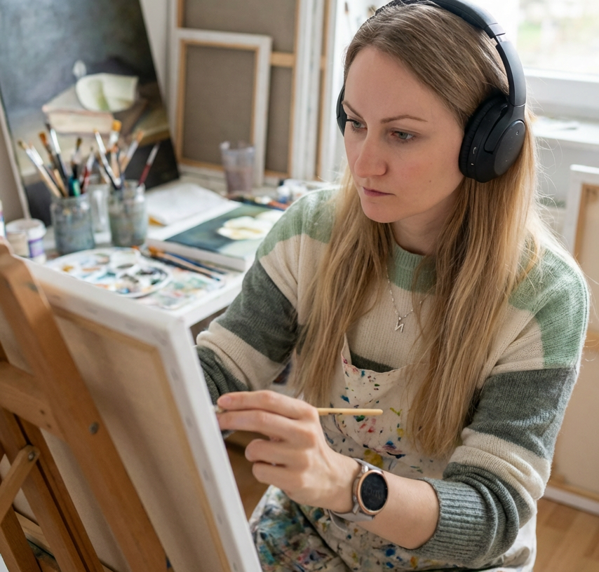 Lanoma Art beim Erstellen einer Auftragsarbeit