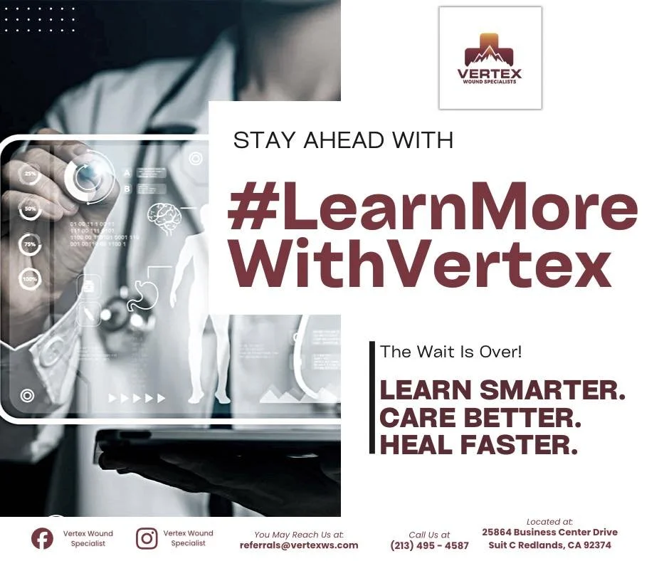 With #LearnMoreWithVertex, we bring you expert-driven insights, practical tips, and the latest in wound care and recovery, designed to elevate your knowledge and improve outcomes. Whether you&rsquo;re a healthcare professional or simply passionate ab