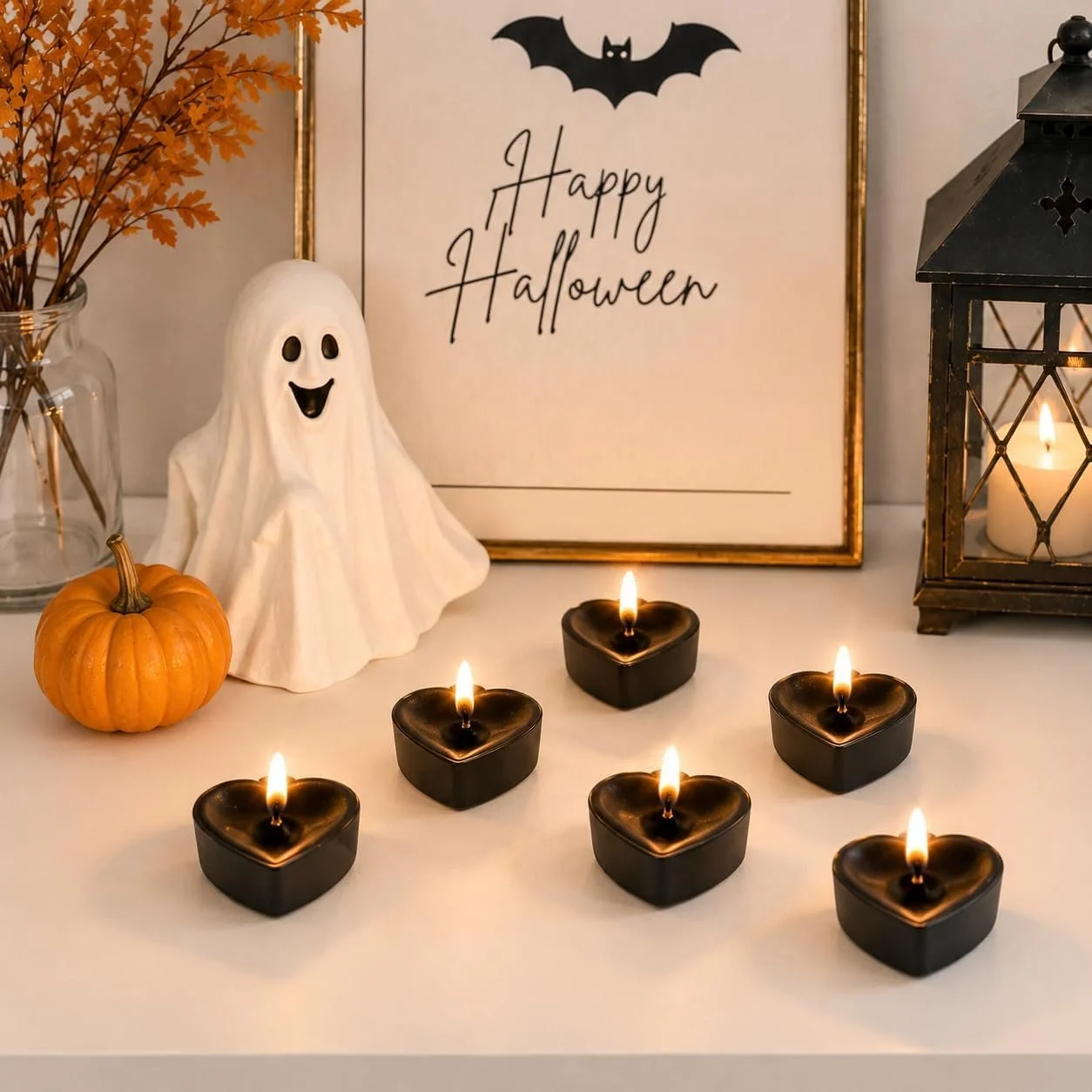 Black Heart Tealight Candle