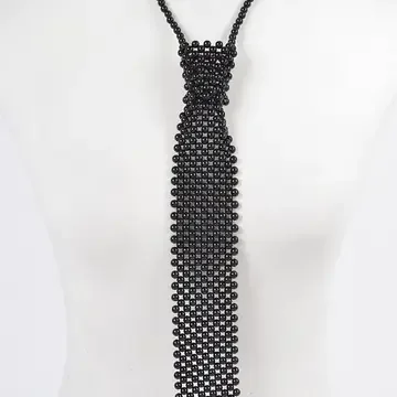 Faux Pearl Necktie