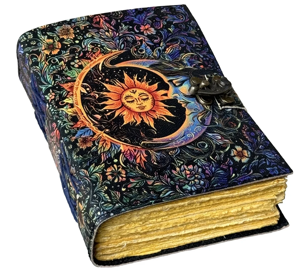 Sun Moon Leather Travel Journal Handmade