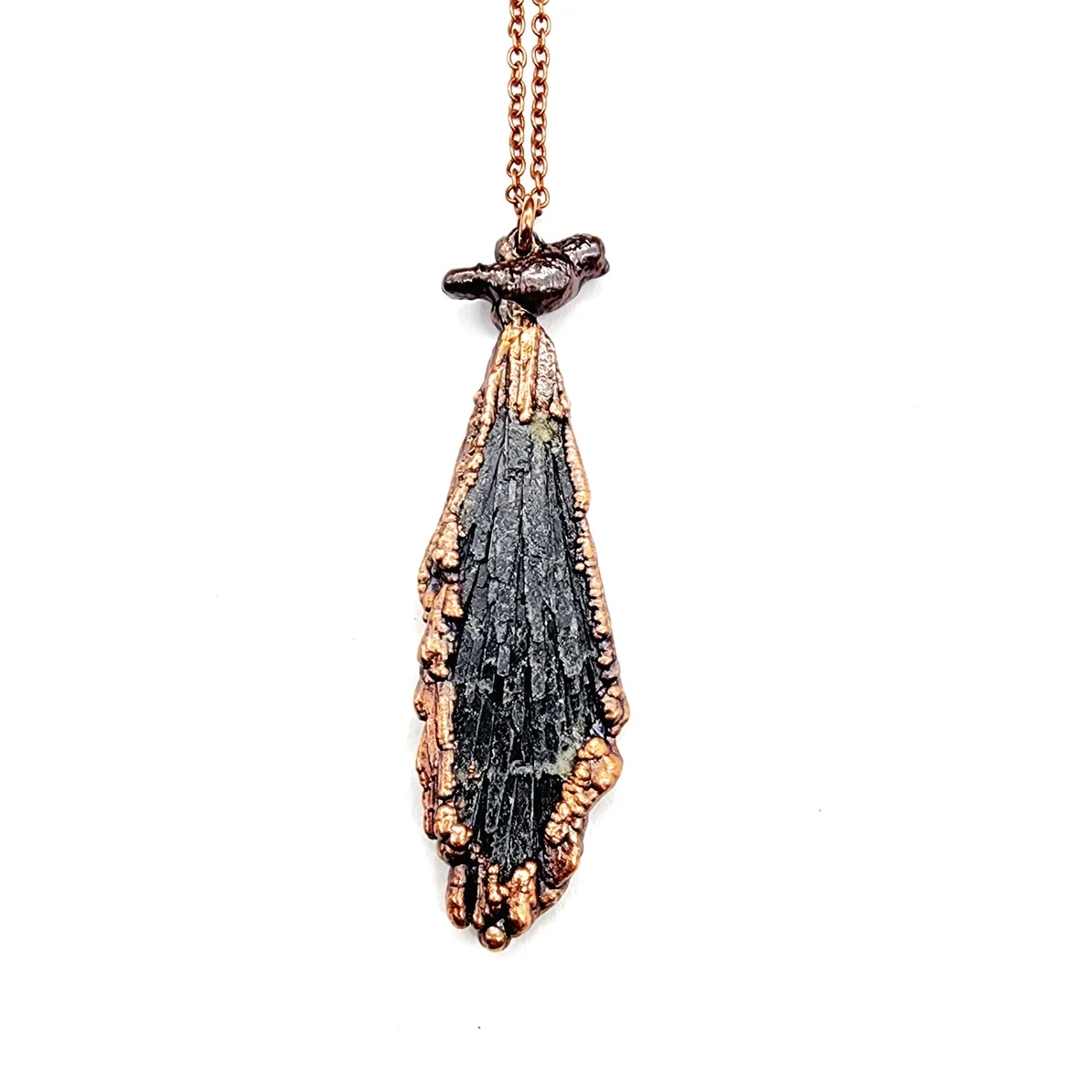 Black Kyanite Raven Necklace