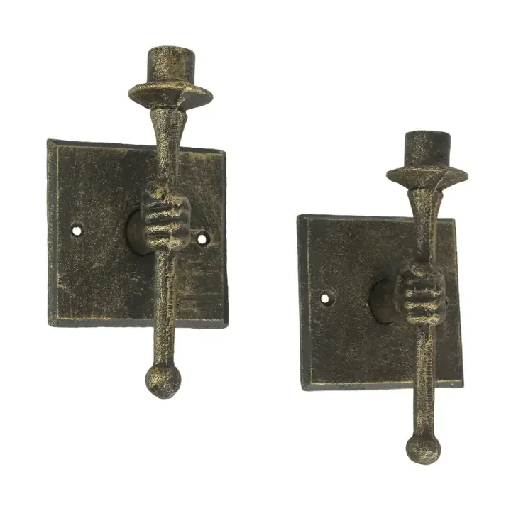Bronze Torchbearer Wall Sconce Candle Holder