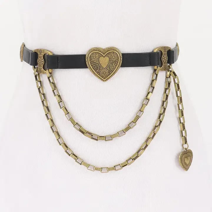 Faux Leather Multi Metal Belt