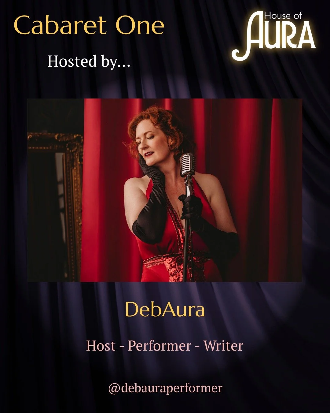 And finally! Your host for the evening: writer, director and performer, DebAura. Deb is the producer of the House of Aura, and comes to the Cabaret One stage in a variety of quirky guises&hellip;

Cabaret One performs at the Ron Barber Studio @cresce