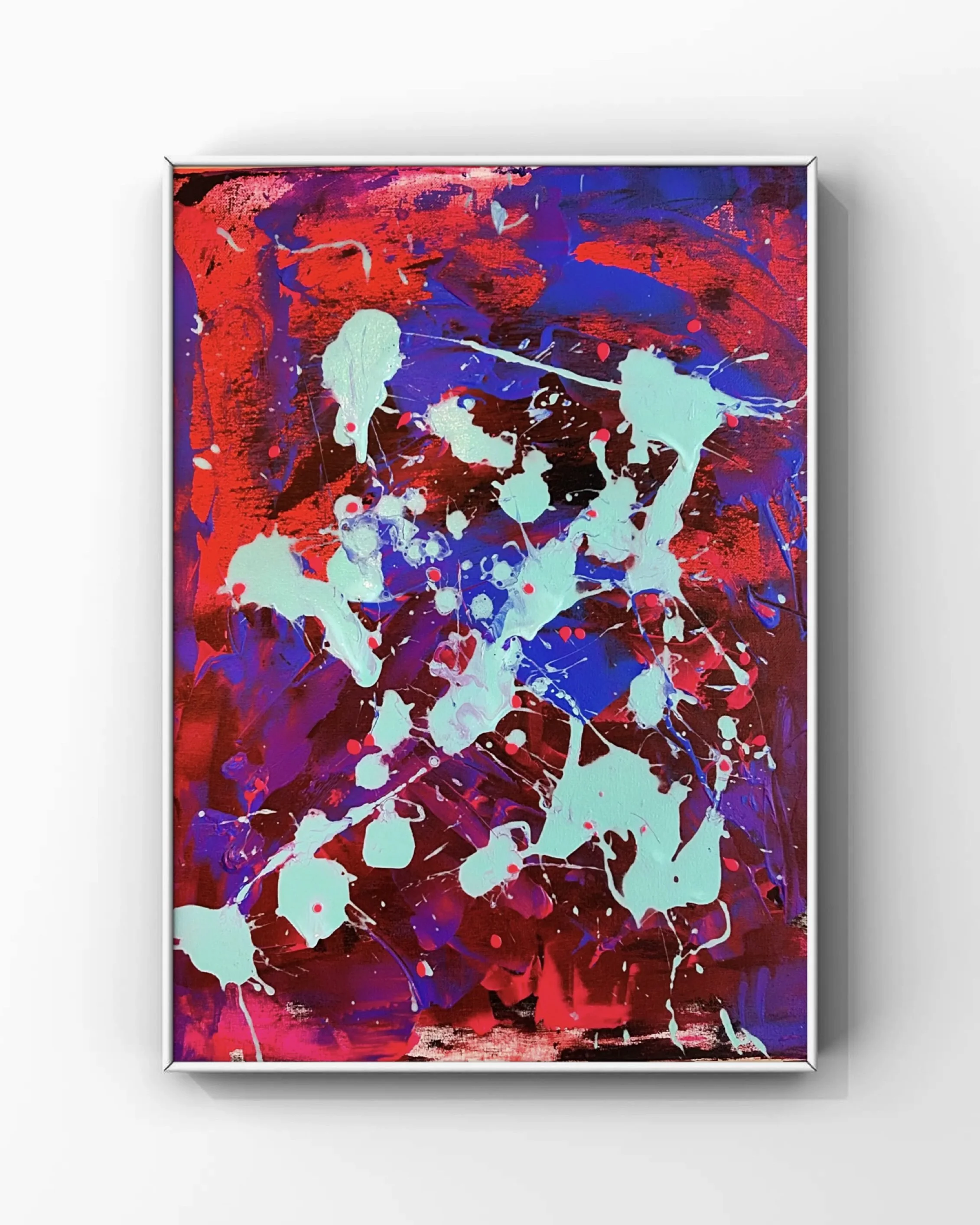 Blue pink neon poodle