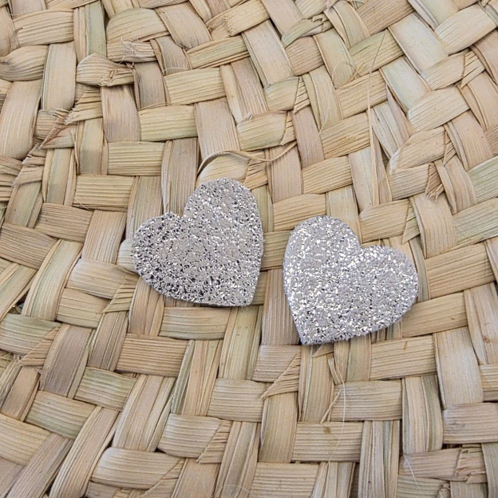 Coeur en cuir 20 mm ( argent)