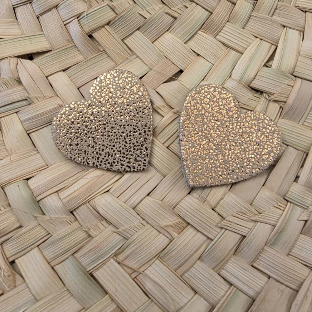 Coeur en cuir 25 mm ( rose gold)