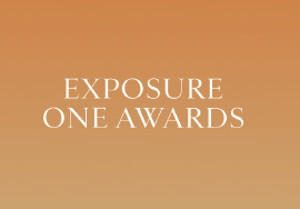 Background with gradient orange and beige text reading 'Exposure One Awards'