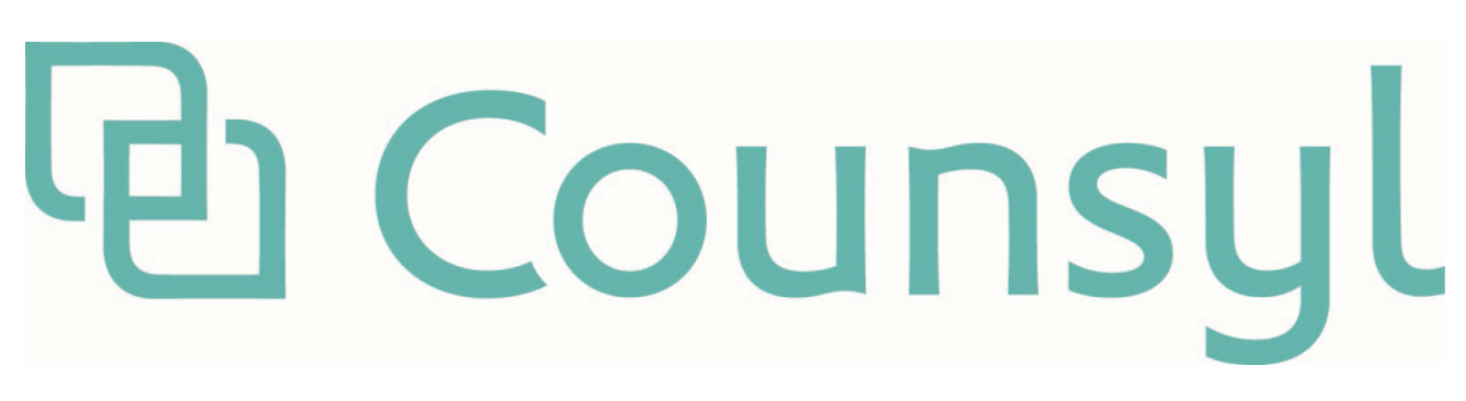 Logo with stylized overlapping files and the word 'Counsyl' in teal text.