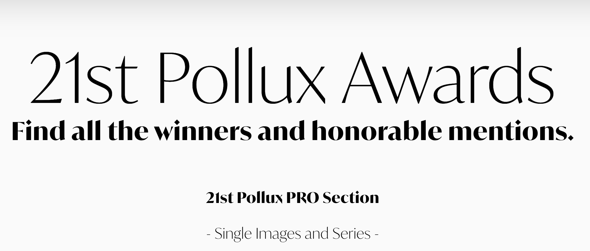 Event announcement for the 21st Pollux Awards with details about winners and honorable mentions.