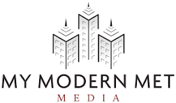 Logo for MY MODERN MET MEDIA featuring stylized skyscrapers above the text.