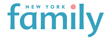 The logo for New York Family featuring the word 'family' in large blue letters and 'NEW YORK' above it.