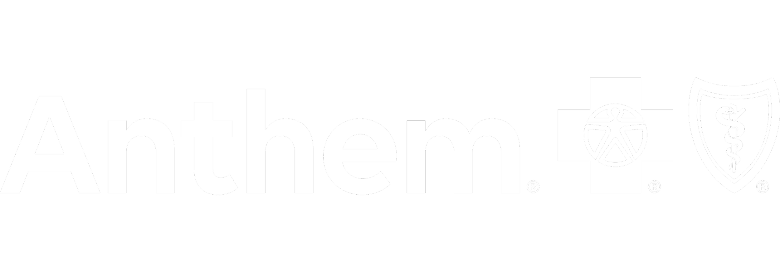 The logo for Anthem, a health insurance company, featuring the word 'Anthem' in bold letters, a plus sign, a globe with a human figure, and a shield with a snake and staff symbol.