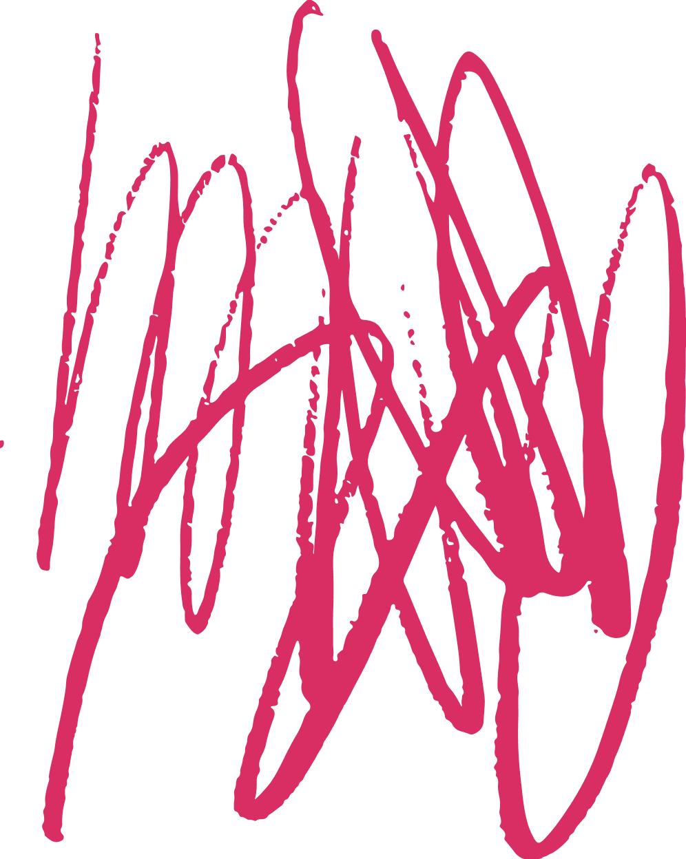 Abstract pink scribble on black background.