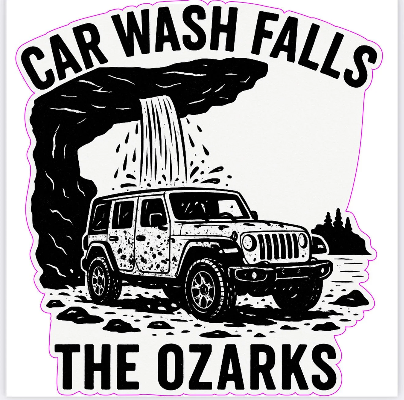 "Car Wash Falls – The Ozarks" Decal