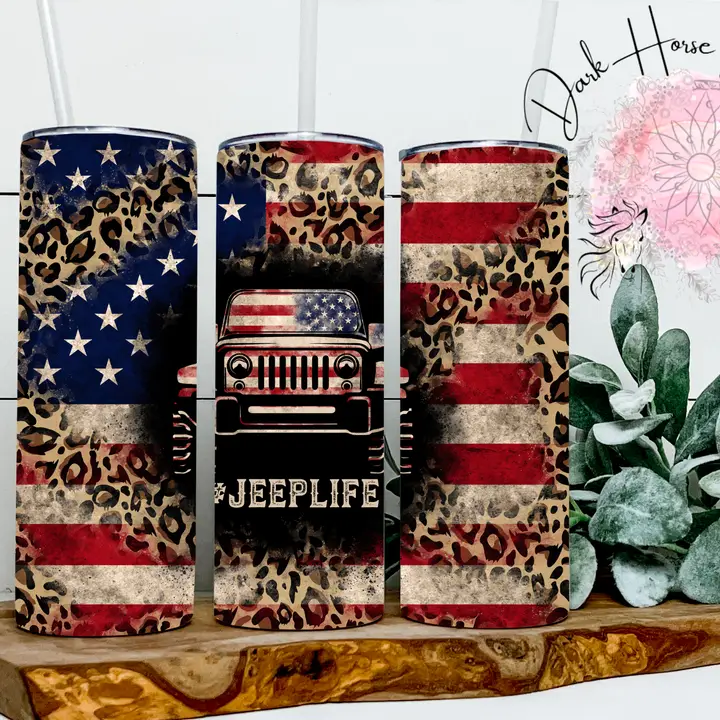 Jeep Life / Cheetah / American Flag 20 oz Tumbler
